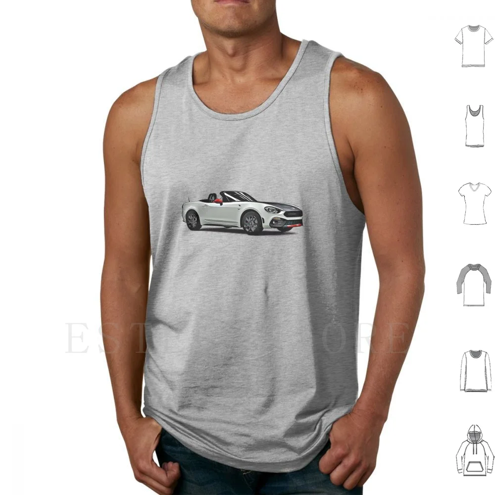 Abarth 124 Cartoon Canotte Vest Car V8 V10 V12 Cool Flag Engine Racing Sports Pagani Automotive Simpatico Cartone Animato Italiano