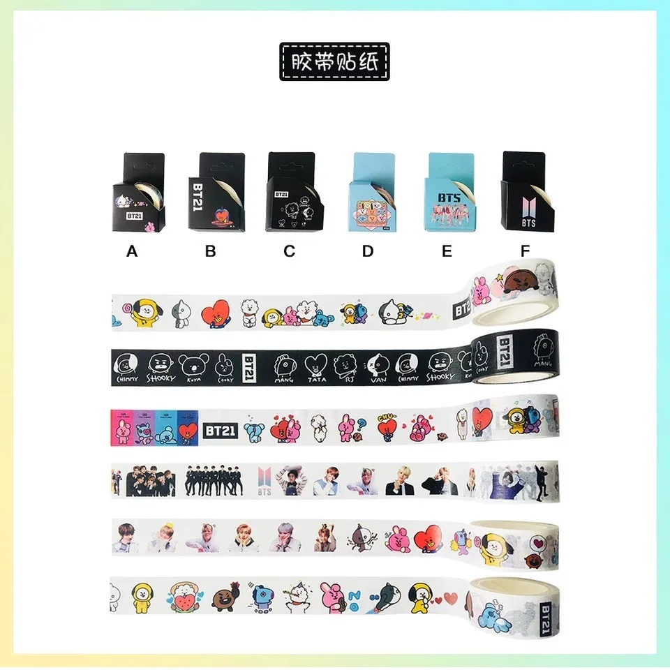 

South Korean Groups K-POP Bangtan boys Twice Blackpink Paper tape. Hand book decals. Stickers. wall decor wall sticker