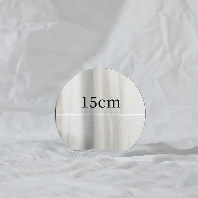 Acrylic Mirror Board Cosmetics Photography Backdrops Birthday Room Decoretiong Ornaments Photograthy Props for Photo Studio Circular     15cm
