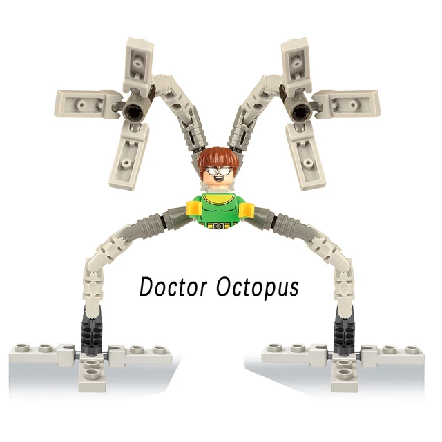 Brand DISNEY Spiderman Spider-Gwen Building Block Doctor Octopus Mysterio Miles Morales Lizard Electro Action Figure Kid Toys M-X325