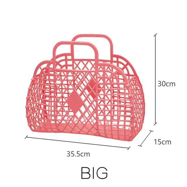 Hot  Woman summer jelly bag Portable Vegetable Basket Hollow Jelly Bag Girl Large Capacity Holiday handbag 5