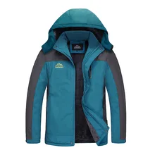 Осенне-зимний мужской плащ для альпинизма и катания на лыжах плюс бархатная ветрозащитная теплая мягкая куртка больших размеров S