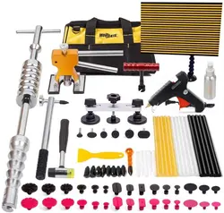 Outil de Débosselage LED sans Peinture,, Accessoire de Réparation de Bosses de Voiture, Outils temovales avec Marteau coulissant, Extracteur de Pont, Kit de Panneaux métalliques 77 Pièces 