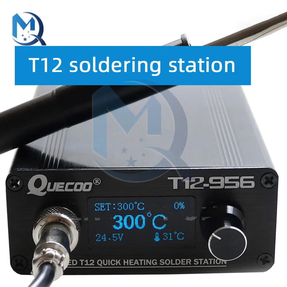 

T12-956 OLED Screen Electric Soldering Iron Soldering Station AC100-240V T12 Series Soldering Station GX12-4pin Handle Interface