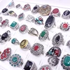 MixMax 50pcs/box Womens Rings Vintage Jewelry Mix Styles Party Favor Gifts Wholesale Lot with a Display Box Gold Silver Plated 4