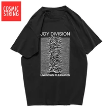 COSMIC STRING хлопок Летние мужские футболки Joy Division неизвестное удовольствие панк крутая футболка рок хипстер футболка футболки