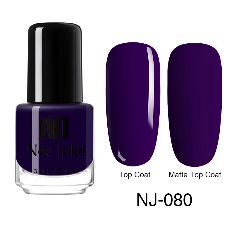3.5ml NJ-080 Матовый лак для ногтей NEE JOLIE Effetc, черный чистый цвет, розовый лак для ногтей, масляной лак, лак для ногтей, лак для ногтей - Цвет: 3.5ml NJ-080