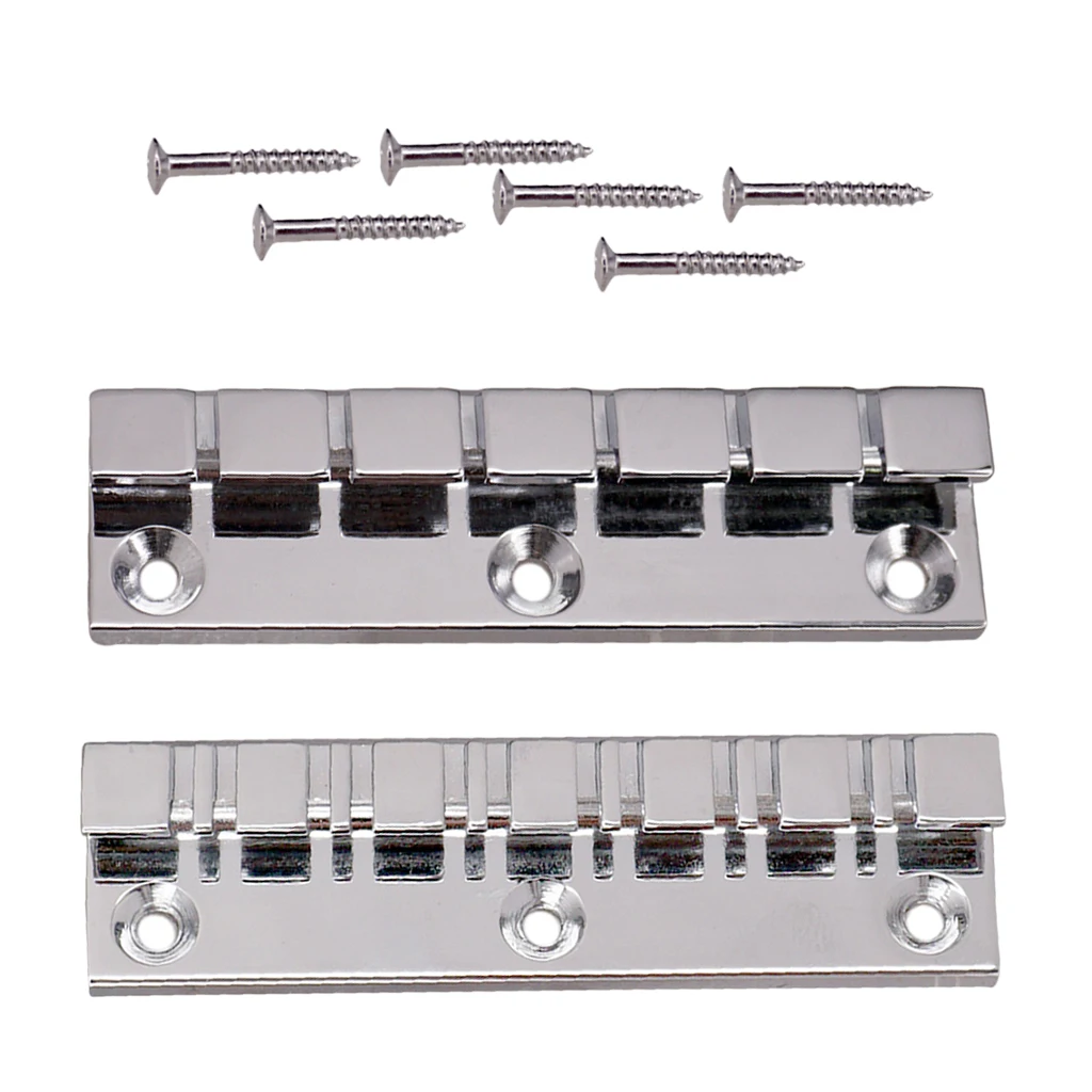 

2 Pieces Silver Electric Guitar String Bridge for 6 String&12 String Guitar Replacement
