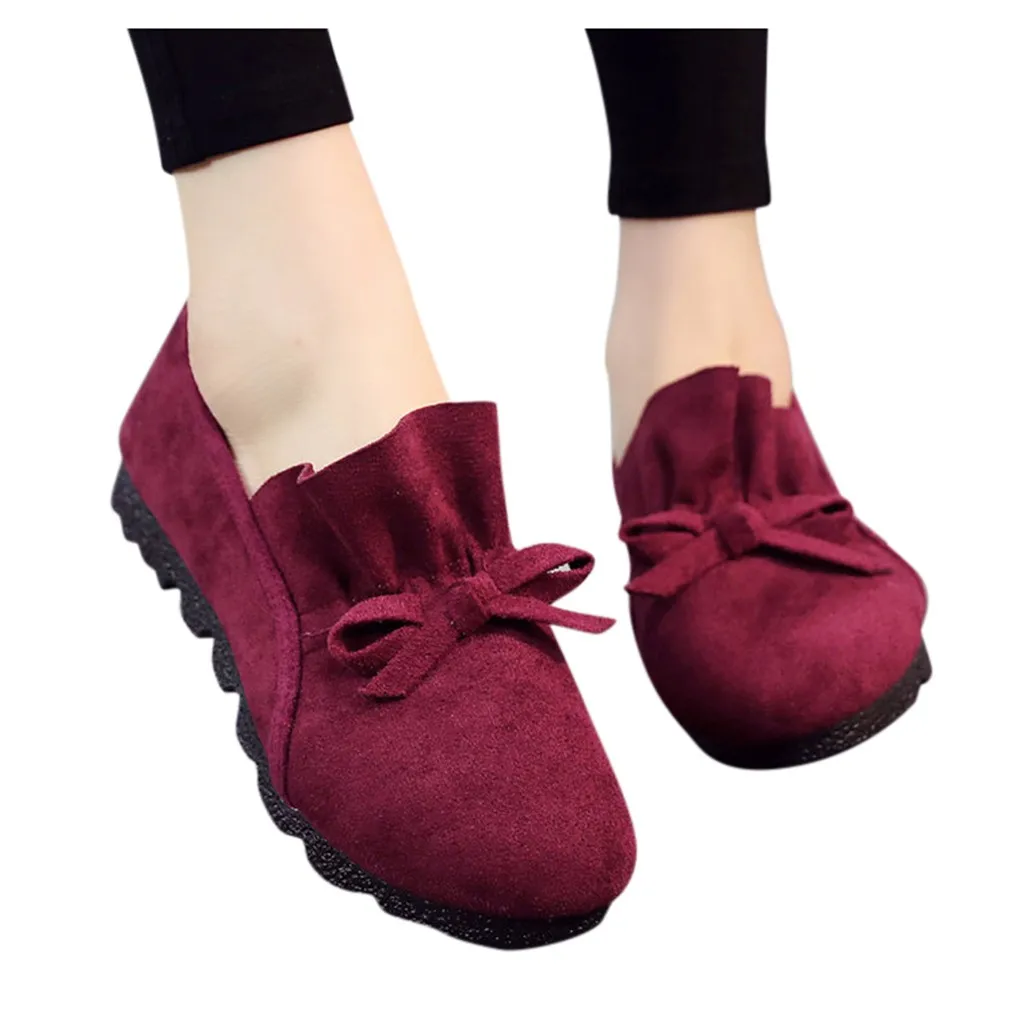 nubuck loafers casual bowknot shoes