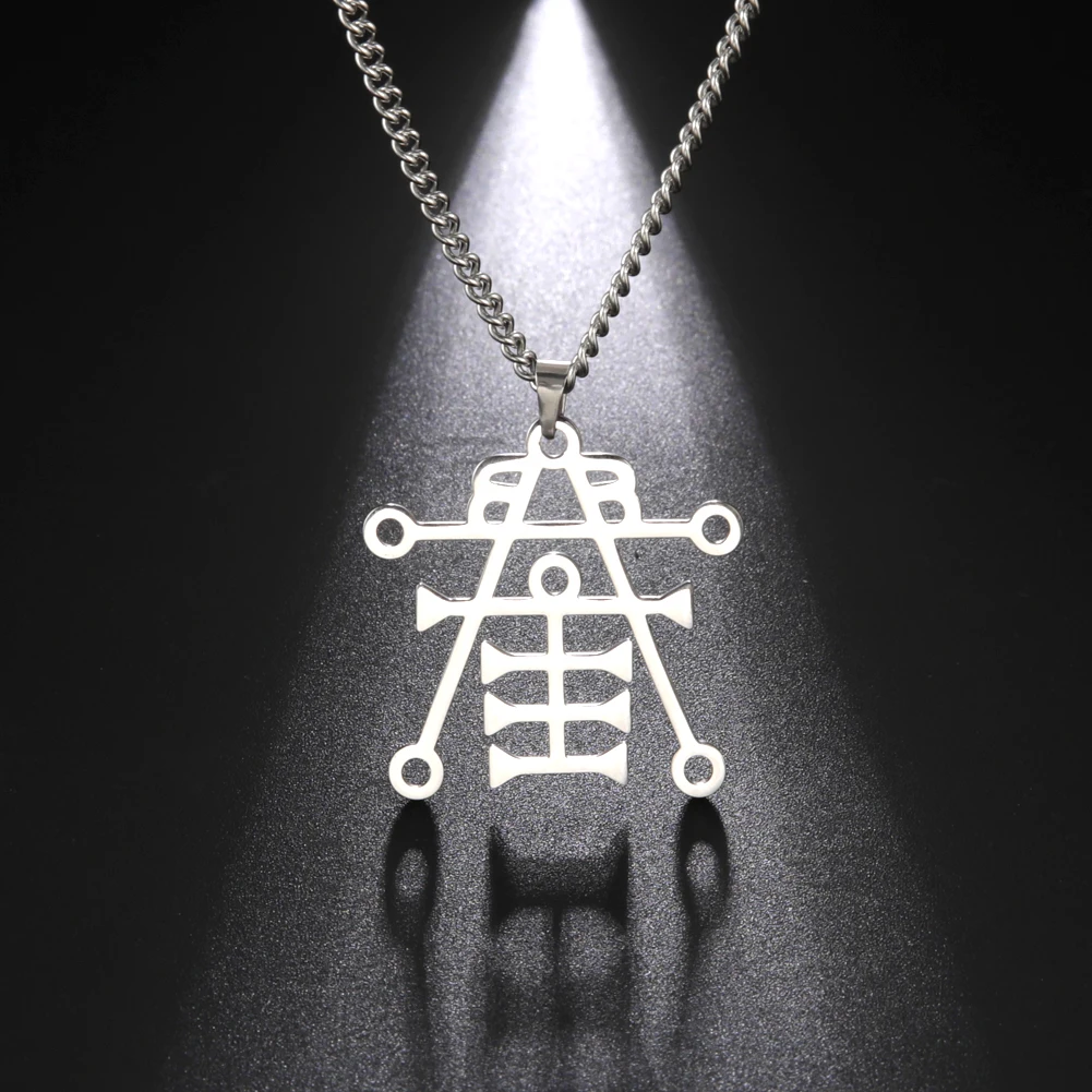 Stainless Steel Sigil of Anubis Gothic Necklace - Egyptian God of Decay and Embalming