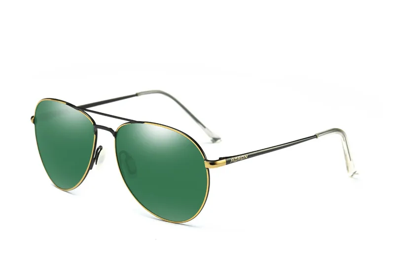 Gold frame Green AORON, новинка, мужские поляризованные солнцезащитные очки, люксовый бренд, дизайн, для рыбалки, вождения, очки, очки, алюминиевая оправа, очки S5 - Цвет линз: Gold frame Green