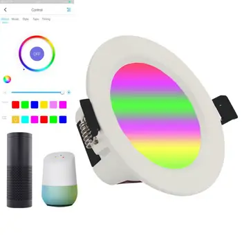 

WiFi Smart LED spotlight Bulb RGBCCT led Lamp 7W dimming 2700-6500K multicolored RGB spot light techlife APP Remote Control