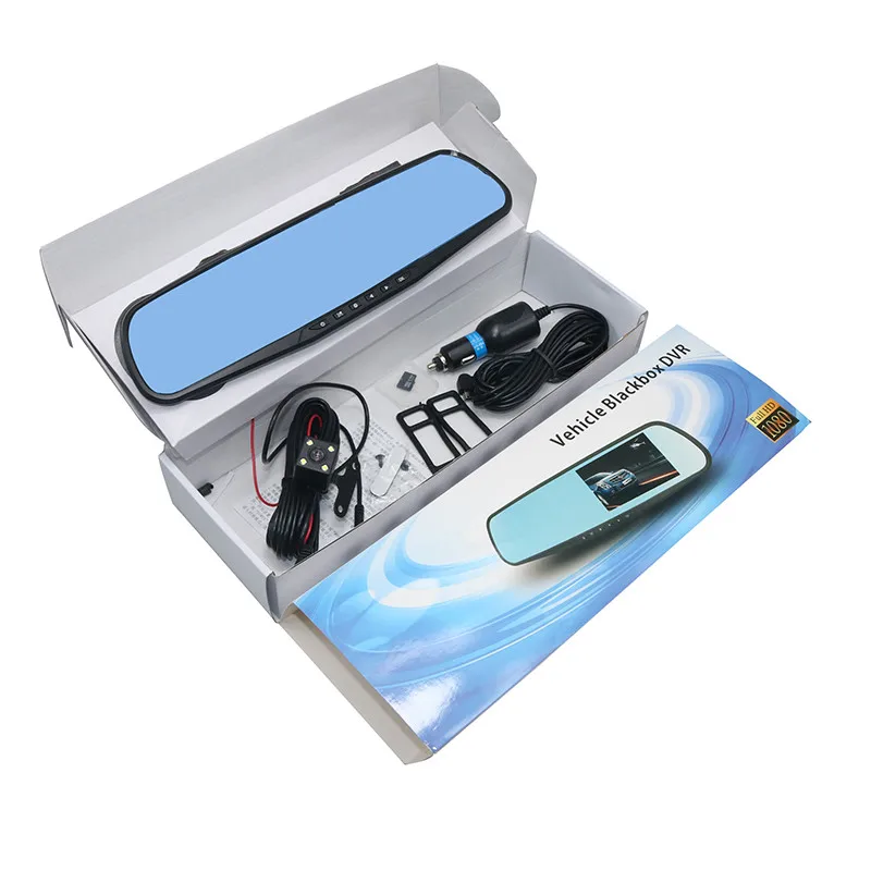 HD 1080P Car Dvr Camera Auto 4.3 Inch Rearview Mirror Digital Video Recorder Dual Lens Registratory Camcorder Can Set Language car dash cam