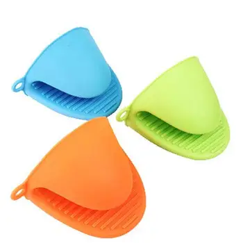 

1Pc Pure Color Heat-Resistant Kitchen Oven Holder BBQ Baking Silicone Mitt GloveTool Insulated Heat Oven Handschoen Hand Clip
