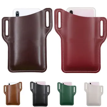 

Men Pu Leather Waist Bag Cellphone Mobile Phone Protection Case Fashion Belt Bags Loop Holster Pouch Purse Phone Wallet Hot Sale
