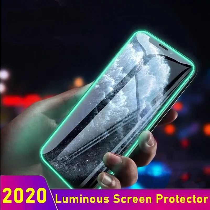 Светящееся закаленное стекло с полным покрытием для Iphone XS 11 Pro Max 8 7 6 Plus Защитная