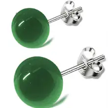 Круглые кварцевые серьги-гвоздики, серьги с зеленым ониксом, серьги с зеленым халцедоном, серьги из натурального камня, изысканные украшения, Новое поступление