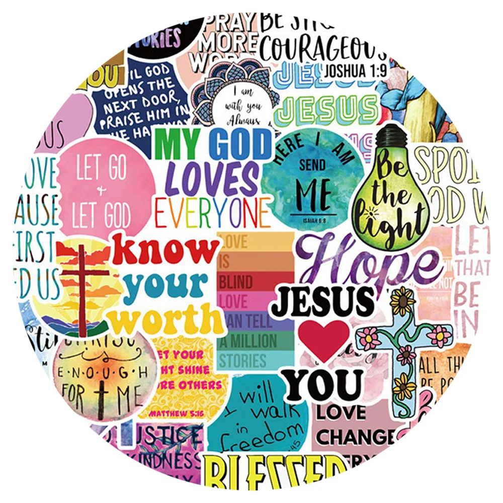 Jesus Christians Religion Sayings Stickers 10/30/50PCS Skateboard Suitcase Freezer Graffiti Luggage Motorcycle DIY Cool Sticker