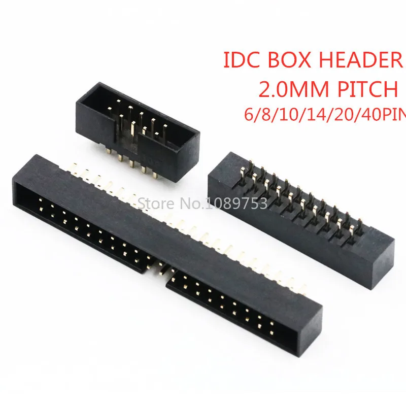 Прямые штыри DC3 2 0 мм штекер IDC коннектор 6P 8P 10P 12P 14P 16P 18P 20P 24P 26P 40P 10 шт.|Соединители| |