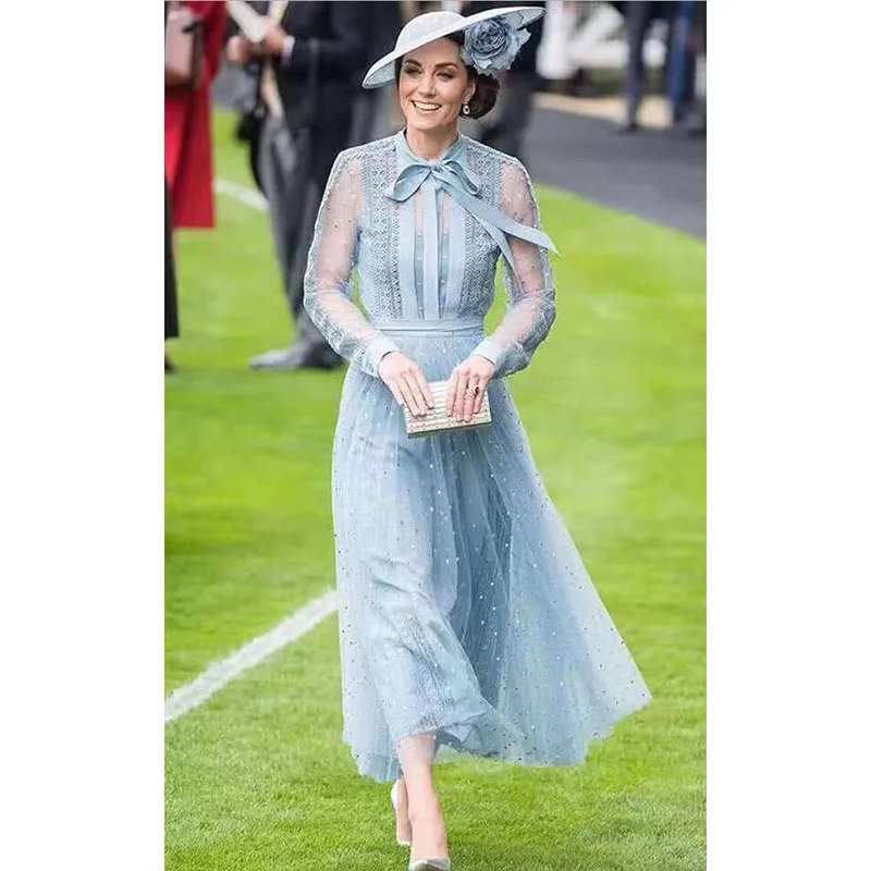 Платье принцессы Кейт Мидлтон высокое качество подиумное женское платье с
