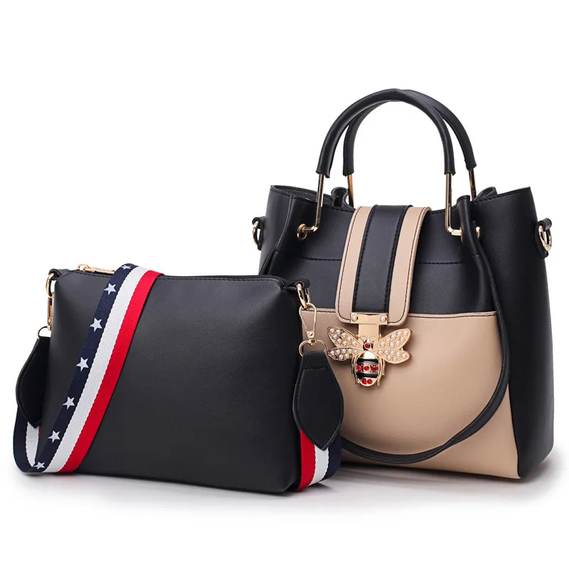 

Summer New Style Handbag Korean-style-Style Contrast Color Shoulder Different Size Bags Two-Piece Set Manufacturers Direct Selli