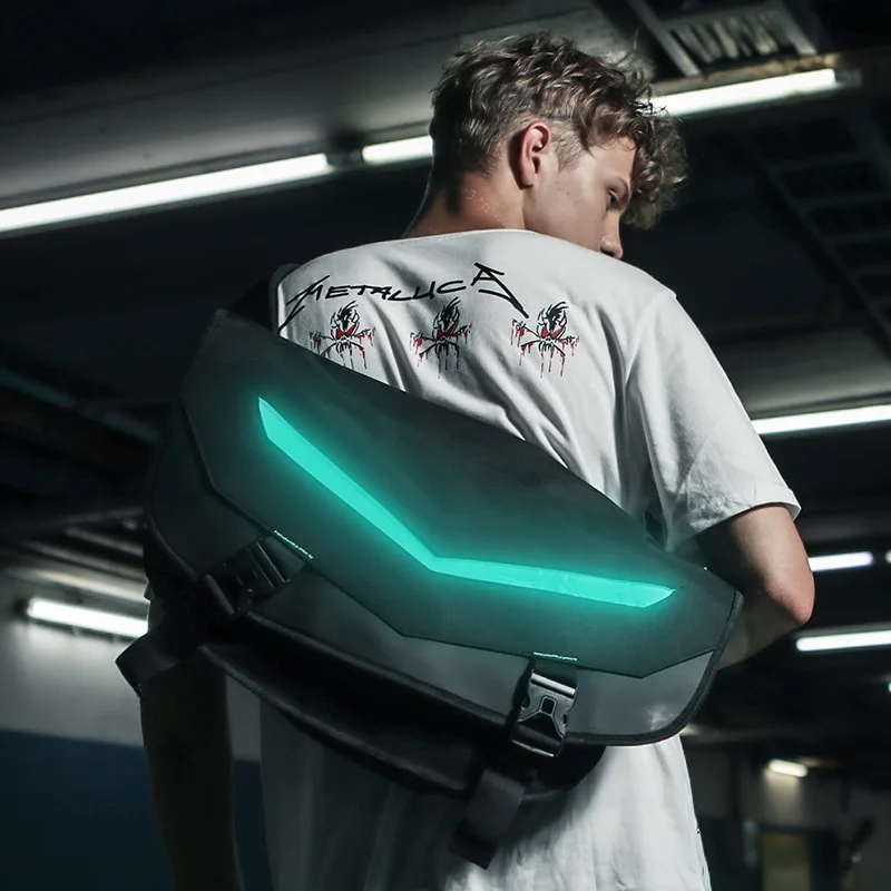 

Shining Shoulder Bag New Style Popular Brand Messenger Bag Men Oblique Riding School Bag Fashion Man Shoulder Bag Fixed Gear Bag