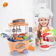 

Children's Simulation Play House Tableware Kitchen Toy Stall Shopping Cart Dessert Driver Cart Toy Set Parent-child Interaction