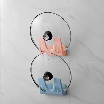 

Kitchen Self Adhesive Pot Lid Holder Punch-Free Storage Rack Holder Wall Mounted Cooking Creative Cocina Storage Holders BE50SA