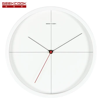 

12 Inch Black White Simple Wall Clock Minimalist Glass Surface Modern Metal Watches Clocks Creative Design Accurate Round WKP575
