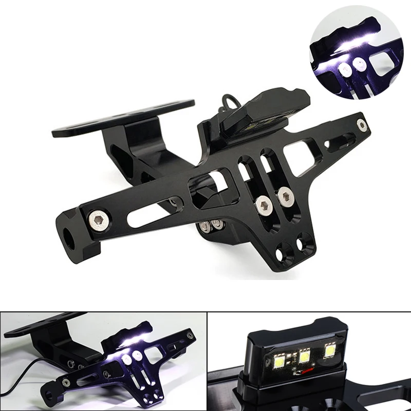 Motorcycle Adjustable Angle License Plate Holder Bracket CNC Aluminum For Yamaha Tenere 700 YZF R120 MXT850 Niken GT WR250F MT07