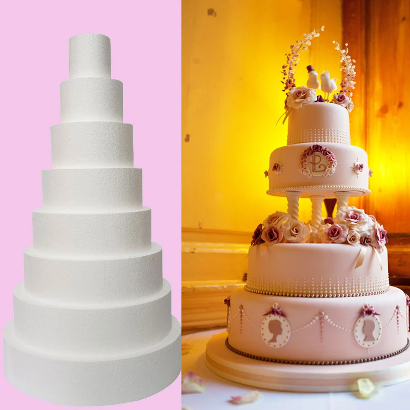 Molde redondo de espuma de poliestireno para pastel, accesorio de cocina, para fiesta, DIY, pulgadas|Moldes para pasteles| - AliExpress