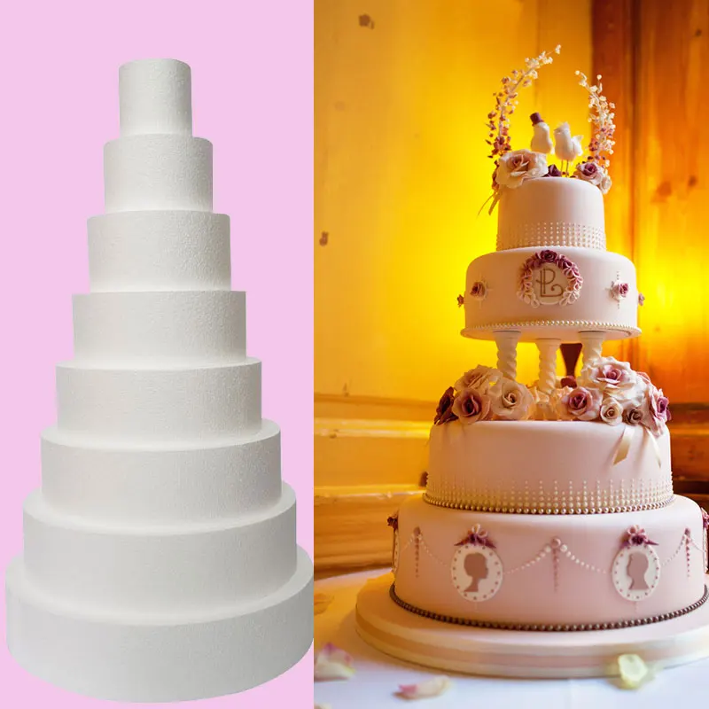 Gâteau Factice Rond En Polystyrène 15cm - Lerouge En Vert - Blanc - Neuf