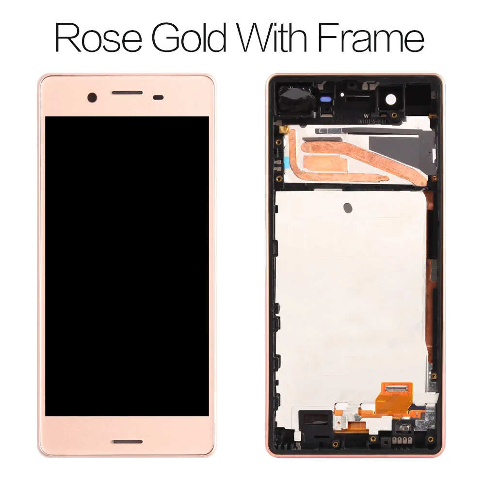 5,0 дюймовый дисплей для sony Xperia X lcd F5121 кодирующий преобразователь сенсорного экрана в сборе для sony Xperia X lcd F5121 - Цвет: Rose Goldwith frame