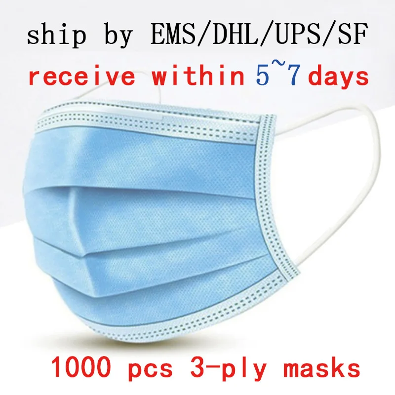 

1000 pcs 3-Ply Anti-Dust Disposable Medical Face Mouth Masks Virus Protect