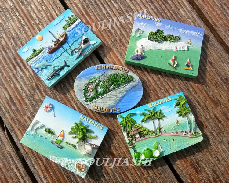 

Maldives travel souvenirs resin souvenir scenery refrigerator stickers message stickers