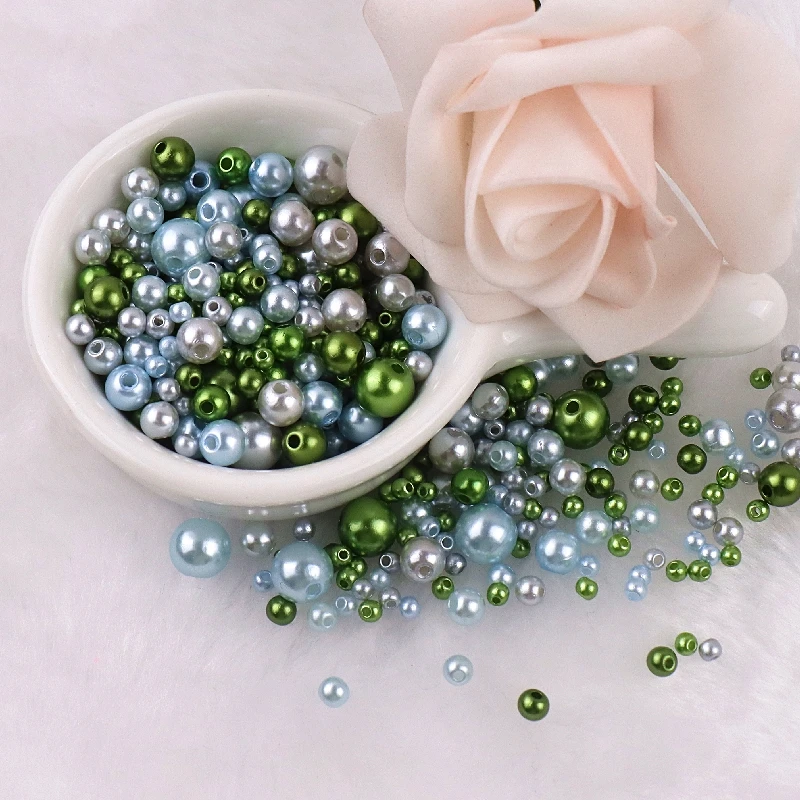 150-200Pcs Colorful ABS Imitation Pearls Mix 3-8mm Round Beads With Holes DIY Bracelet Charms Necklace Beads For Jewelry Making