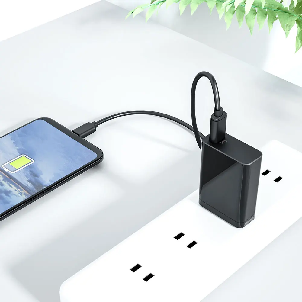 Charger with Cable ANMONE 30 Вт Быстрая зарядка PD type C USB зарядное устройство USB C порт адаптер настенный Портативный США штекер Адаптер для мобильных телефонов и планшетов - Тип штекера: Charger with Cable
