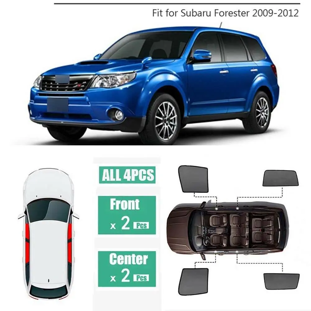 

For Subaru Forester 2009-2012 4Pcs Windows Sunshade Ray Protector Mesh Block Privacy Visor