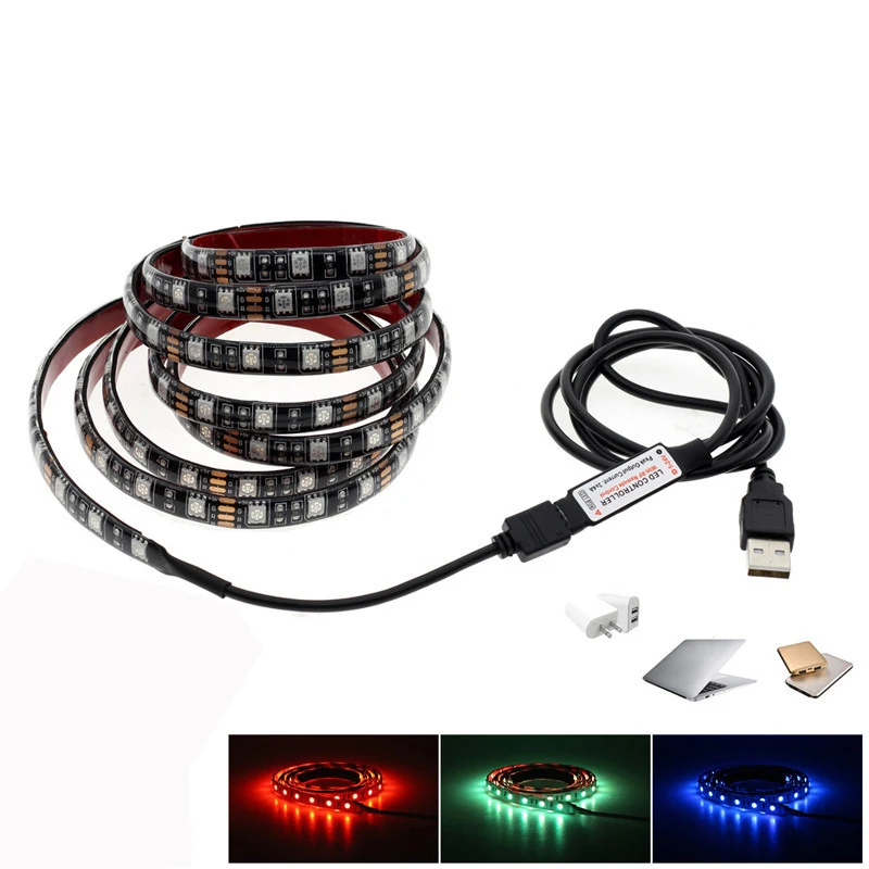 

Z90Litwod SMD RGB LED Strip Light 5050 1M Light 30Leds tape diode ribbon Flexible Controller DC12V For TV Background lighting
