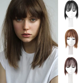 

DIANQI Natural Colors short Straight Hair Extension Clip 12 "10" High Temperature Synthetic Wig Clip Female Wigs