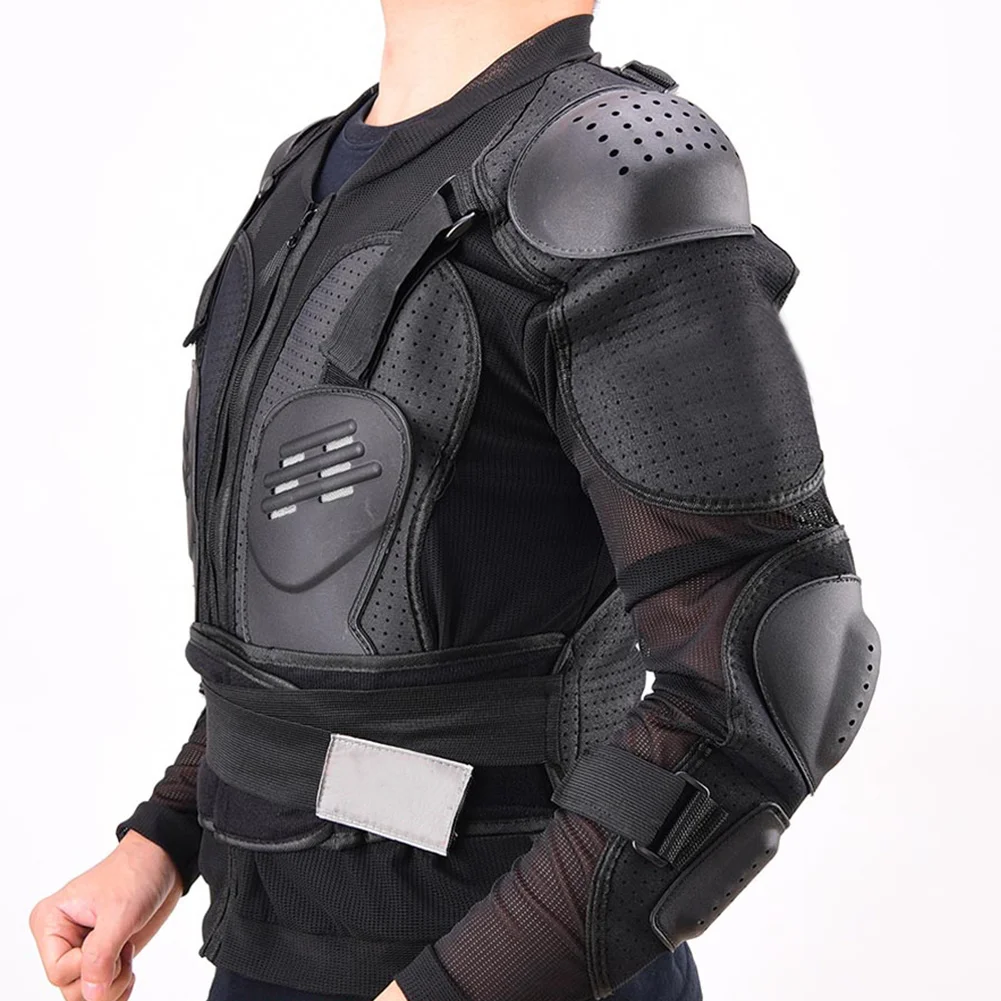 Motorcycle Armour Jacket Body Protection for Spine Chest Forearm Mens Black