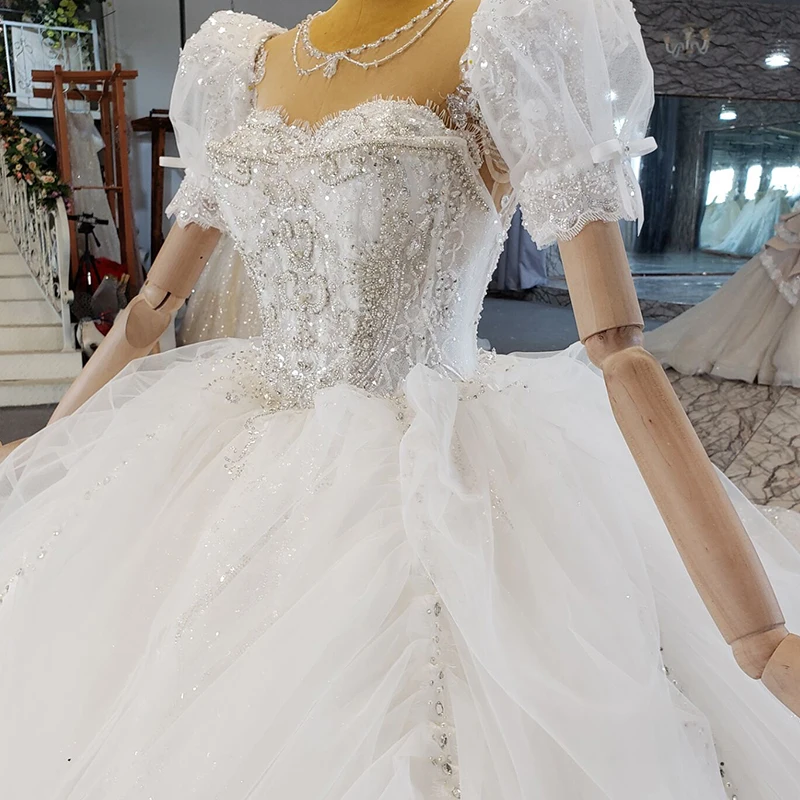 HTL2230 luxury vintage dubai wedding dresses Princess wedding dress plus size long train vestidos de novia para boda civil 4