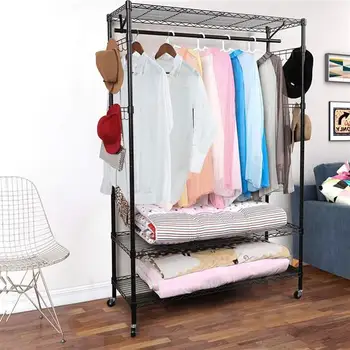 

Floored Drying Rack Pole Style Coat Hanger Indoor Metal Clothing Rack Home Bedroom Storage Wardrobe Clothing Balcony Coat Rack