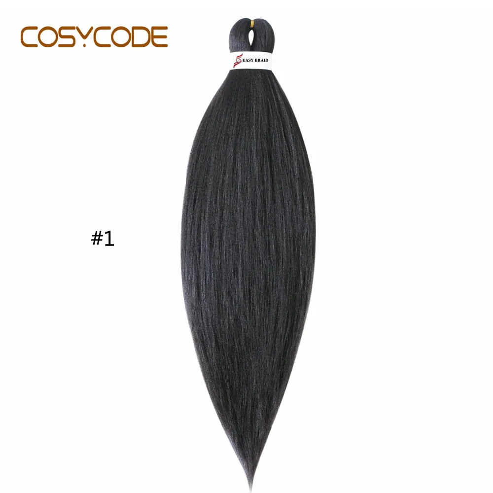 COSYCODE Jumbo вязание крючком плетение волос для наращивания 26 дюймов 66 см Длинные Синтетические косички чистый 2 тона - Цвет: #1
