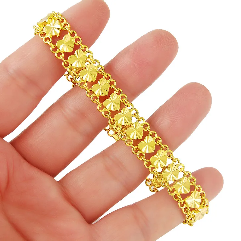 Bracciale con fiori rosa: bracciale placcato oro a forma di fiore in smalto rosa chiaro con strass trasparenti scintillanti, catena piccola da 18,5 cm - Italia