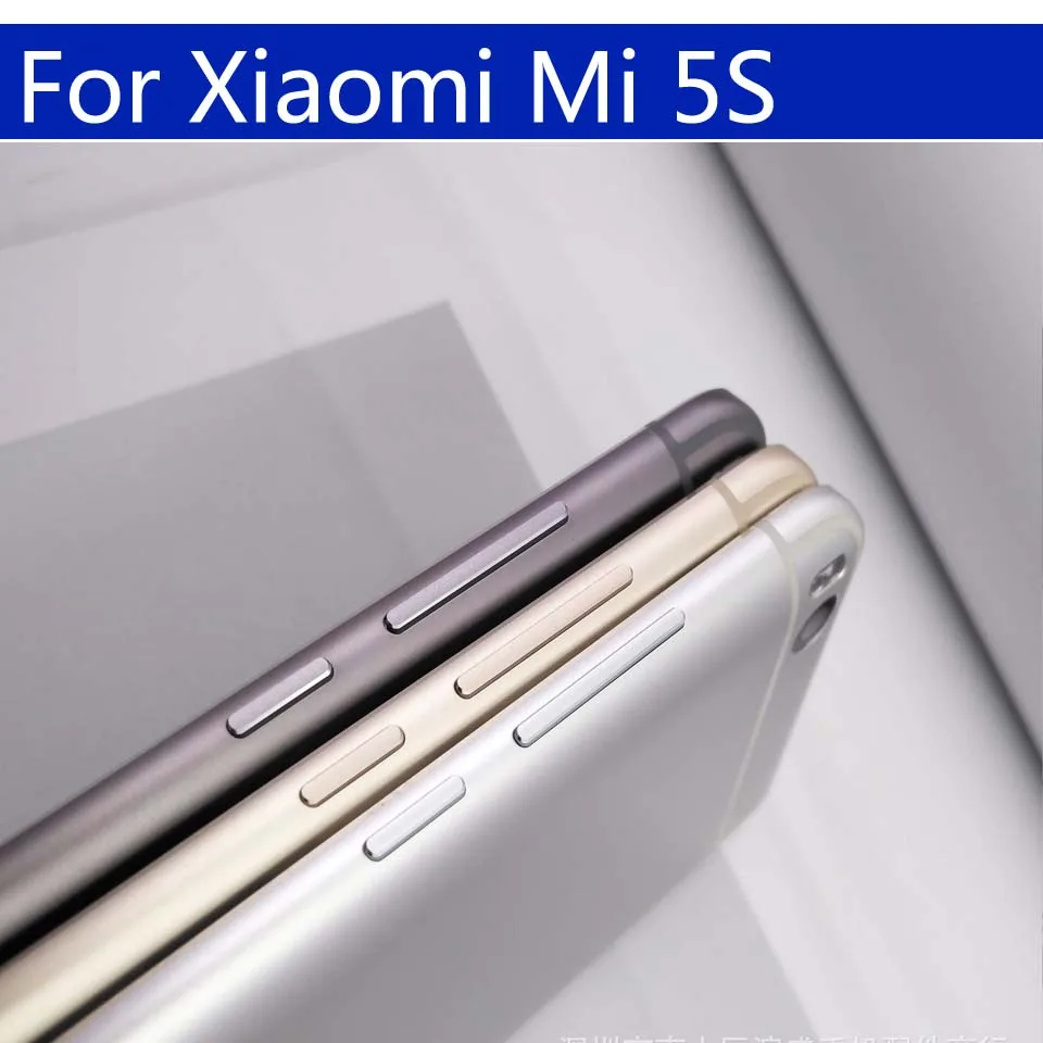 Задняя крышка батарейного отсека чехол для Xiaomi Mi5S mi 5s задняя крышка корпуса Корпус Замена корпуса с кнопкой питания