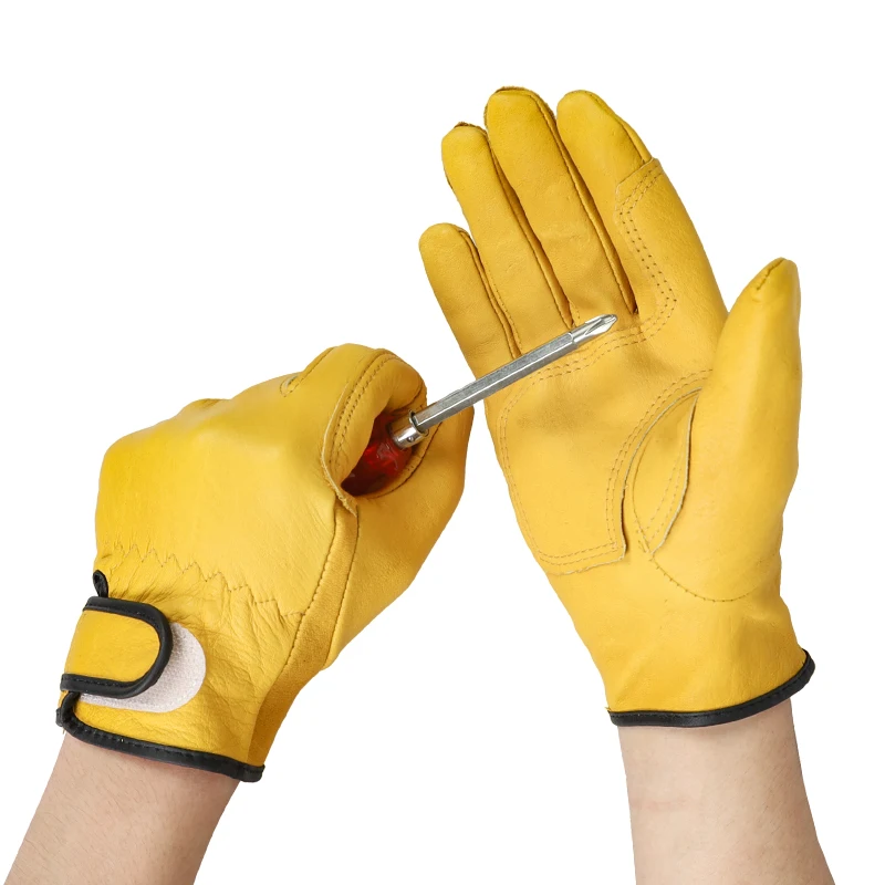 Cowhide Rock Climbing Leather Glove Multipurpose Working Gloves 527NP