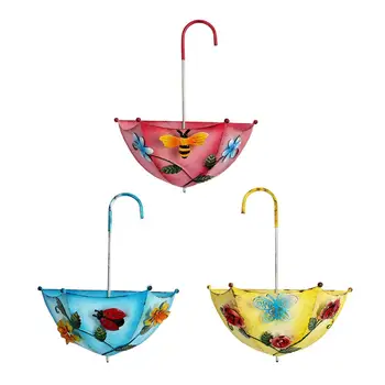 

Metal Umbrella Hanging Planter Pot Wall Mounted Umbrella Shape Flower Pot Industrial Style Wall Decor For Indoor Outdoor Office