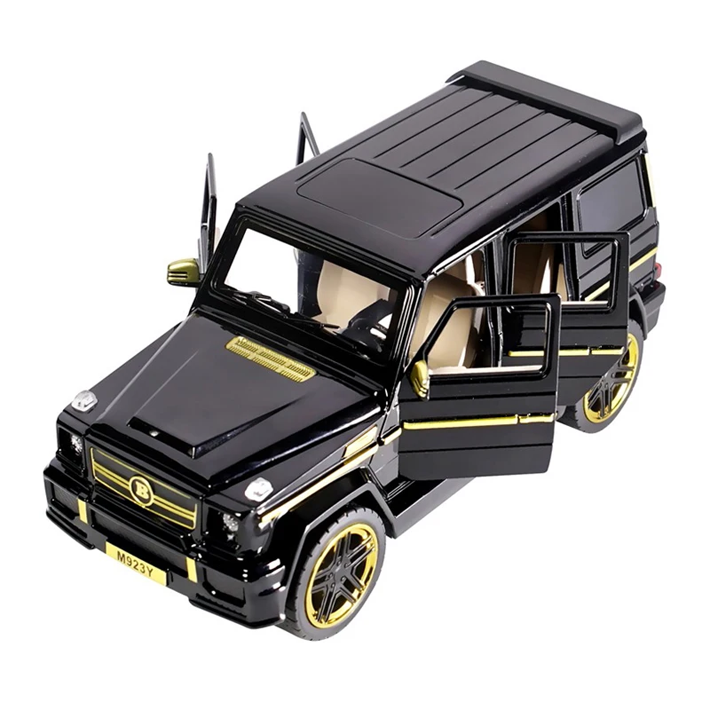 

1:24 Diecast Toy Car Model Metal Toy Vehicle Wheels G65 High Simulation Sound And Light Pull Back Car Collection Kids cars toys