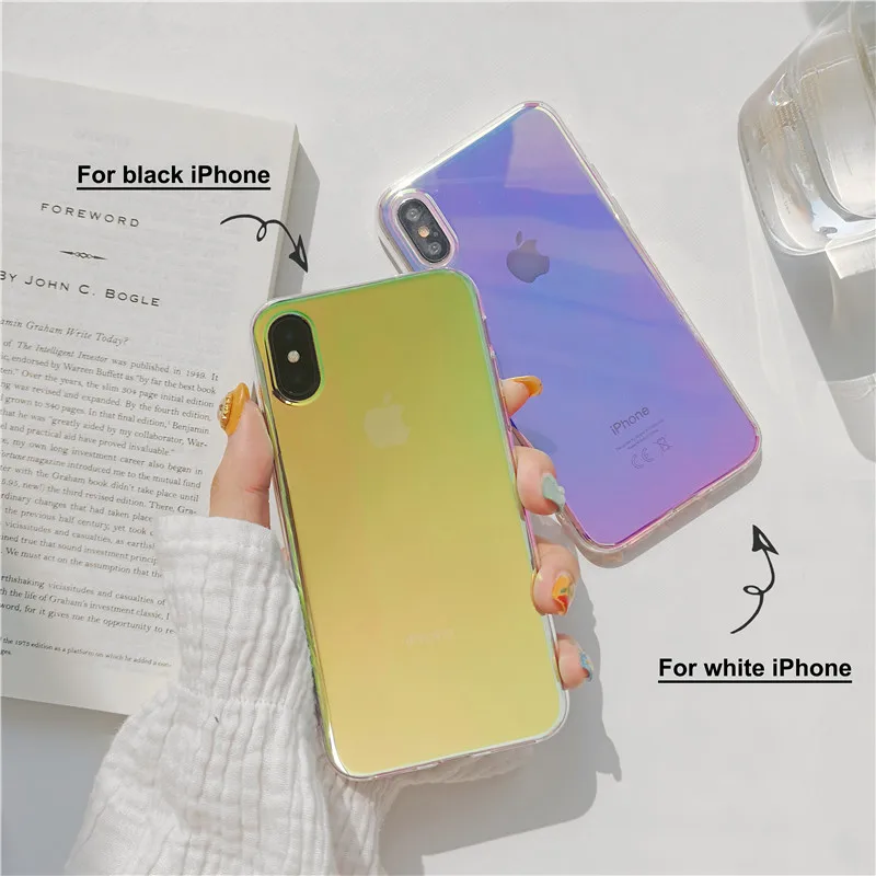 Лазерный зеркальный чехол для телефона aurora для iPhone 11, iPhone 11 pro max, чехол XS Max X XS, XR, 6s plus, 6, 7, 8 Plus, 11Pro, волшебный глянцевый чехол